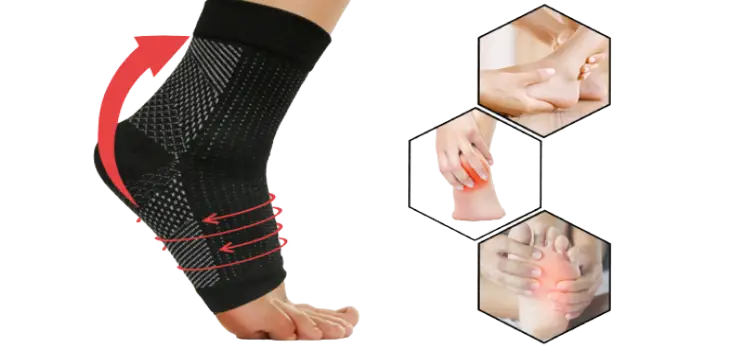 person wearing sooth relieve socks against foot conditions